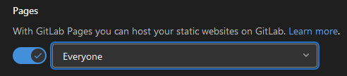 Setup Gitlab Pages accessible to everyone